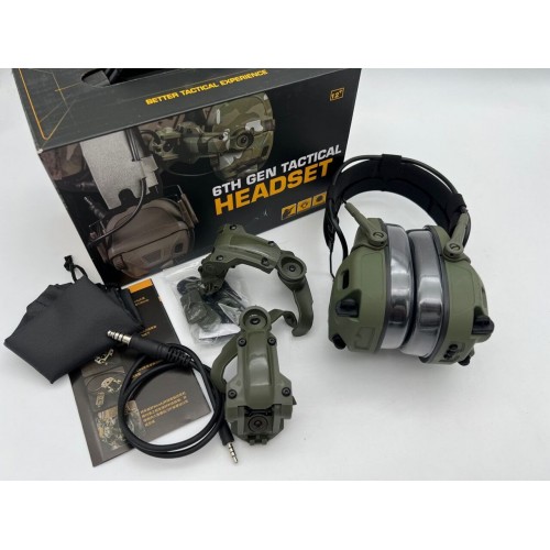 6TH GEN TACTICAL HEADSET тактическая гарнитура, звукосниматель и шумоподавление, активные в Комсомольске-на-Амуре