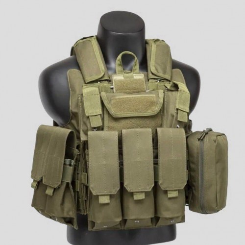 Тактический разгрузочный жилет «5 / пять карманов» с подсумками Tactical Molle Plate Carrier для съемных бронепластин в Комсомольске-на-Амуре