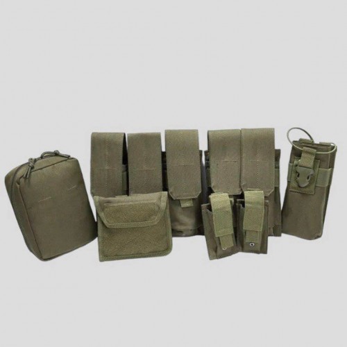 Тактический разгрузочный жилет «5 / пять карманов» с подсумками Tactical Molle Plate Carrier для съемных бронепластин в Комсомольске-на-Амуре